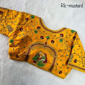 เสื้อเบลาส์ผ้าไหมหนาพิเศษสำหรับเจ้าสาวเสื้อเบลาส์ปักลายเปิดด้านหน้าบุนวมสำหรับปาร์ตี้อินเดียส่าหรีชั้นนำของอินเดียขายส่ง - Product Image 6