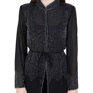 Vestido Abaya hecho a mano de alta calidad para mujer, caftán abierto frontal de manga larga, tradicional musulmán, transpirable de diseño étnico - Product Image 1