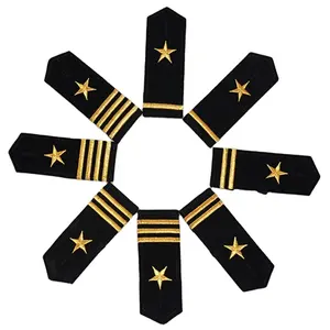 Haute qualité marin classique épaulettes capitaine navire marin hommes femmes professionnel uniforme étoile broderie épaulettes