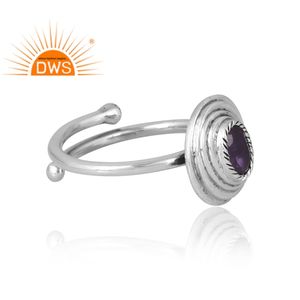 Anillo de piedras preciosas de amatista natural de plata de ley de última venta, joyería de diseño personalizado para mujer, regalo para ella - Product Image 4