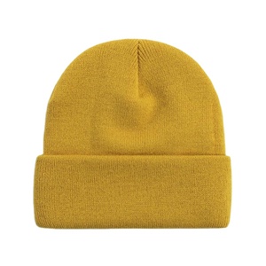 Bonnet de qualité supérieure en gros, bonnet en tricot uni à revers, bonnet de pêcheur doux, bonnets d'hiver - Product Image 5