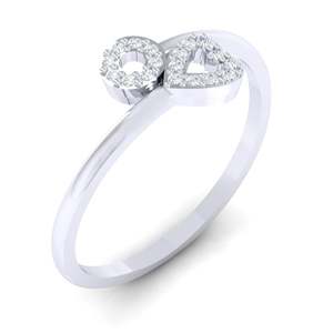 แหวนหัวใจสีทอง14Kt ที่ผ่านการรับรองพร้อมเพชรแท้18เม็ด IJ-SI - Product Image 3