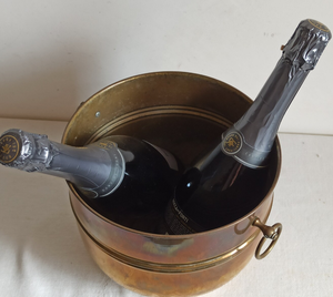 Refroidisseur de table Seau à glace en laiton Champagne Acier inoxydable Métal Seaux de fête minimalistes Refroidisseurs et supports Taille personnalisée acceptée - Product Image 2