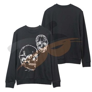 เสื้อสเวตเตอร์ถักสีดำแนวสปอร์ตเสื้อสเวตเตอร์ผ้าฟลีซผ้าฝ้ายระบายอากาศ - Product Image 5