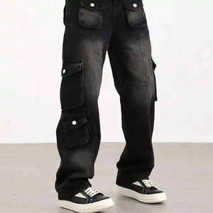 2025ทำจากผ้าขนสัตว์สีดำทันสมัยของผู้ชายกันน้ำกันรอยยับแห้งเร็วเอวสูงแบบถักน้ำหนักเบาเอวสูงแบบยืดหยุ่น - Product Image 1