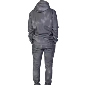 Haute qualité unisexe gris foncé lavé à l'acide pull survêtement personnalisation Logo décontracté mode tenue décontracté taille adulte bas prix - Product Image 2