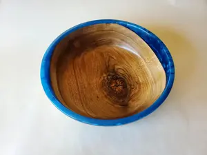 Bol en résine de bois naturel fabriqué à la main élégant et durable pour un usage quotidien pour servir des collations frites pièces centrales de fête - Product Image 2