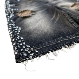 Shorts en jean Streetwear d'été en détresse de haute qualité pour hommes Shorts en denim baggy personnalisés pour hommes - Product Image 3