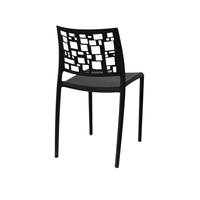 Chaise de salle à manger moderne CUBICARA en polypropylène noir, modèle Ws Design 857, fabriquée en Chine pour une utilisation en cuisine et en restaurant