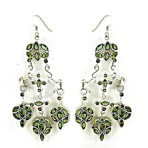 925 Silver Peridot Dangle Earrings for Women Freshwater Pearl Drop Earrings Gold Plating <b>Emerald</b> Flower-shaped Gemstone Jewelry - Product Image 2