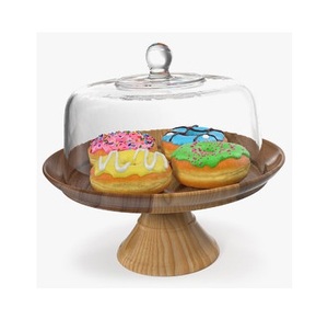 Décoration de mariage de style moderne Design de fantaisie Plateau de table Plateau à gâteaux en bois Support avec dessus en verre Fabricant en gros - Product Image 4