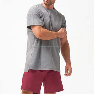 T-shirts pour hommes tendance à faible MOQ, fabricant de vêtements sur mesure, coupe classique, manches courtes, poids lourd, streetwear décontracté - Product Image 2