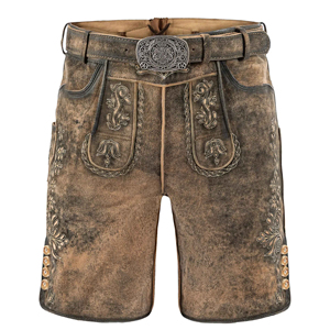 กางเกงขาสั้นสไตล์บาวาเรียหนังกลับสำหรับผู้ชายผู้หญิงชุด Oktoberfest ระบายอากาศได้ดีเป็นมิตรกับสิ่งแวดล้อม - Product Image 4