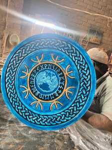 โล่ไวกิ้งทำจากไม้สำหรับนักรบยุคกลางโล่ลอธของแท้สวมใส่สำหรับต่อสู้ดีไซน์ยุคกลางทำด้วยมือ - Product Image 5