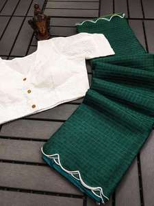 Dernière tenue de créateur Fancy Trending High on Demand Attractive Beautiful Arco Saree With Cut Border Work World Wide Exporter - Product Image 4