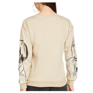 Nueva sudadera extragrande de manga larga para mujer a la moda, diseño liso con patrón de letras impresas, tela tejida para invierno - Product Image 6