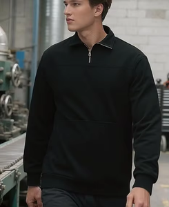 Vente en gros – Sweat à capuche zippé pour homme, coupe classique, avec logo personnalisé, poches élégantes, imperméable, tricoté, 400g, imprimé matelassé, uni – Collection Hiver - Product Image 4