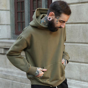 Sudadera con Capucha de Manga Larga, Estilo Urbano, 100% Algodón, con Cierre, Personalizable con Logotipo, Talla Grande, Holgada para Hombre - Product Image 2