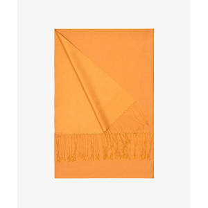 Ensemble de foulards de mode en soie orange, châle rectangulaire avec pompons - Product Image 1