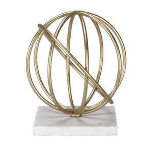 Dernier design élégant plaqué or décoratif dessus de table sculpture en marbre pour bureau décoration de bureau décor à la maison fantaisie classique - Product Image 6