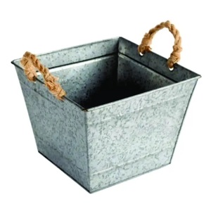 hot sale Garden Planter Galvanized Stainless Steel fashionable Trending <b>Plant</b> Tub Flower <b>Basket</b> Customized Platners - Product Image 2