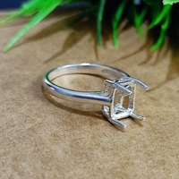Bague octogonale en argent sterling véritable 925 plaqué or 14 carats 6x8mm avec lunette en résine pour porte-cendres Cadeau commémoratif