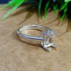 Bague octogonale en argent sterling véritable 925 plaqué or 14 carats 6x8mm avec lunette en résine pour porte-cendres Cadeau commémoratif - Product Image 3