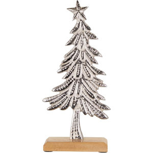 Arbre de Noël en mosaïque en métal fabriqué à la main Arbre de Noël noir moderne avec décor de table en bois pour la maison et le bureau - Product Image 5