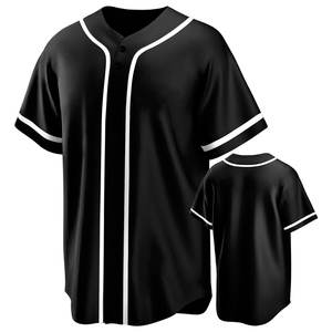 Ventes en gros de maillots de baseball vierges, classiques, en maille respirante, imprimés numériquement, personnalisés, pour hommes, sport, noir, broderie, maillot de baseball - Product Image 1