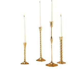 Gold Finished Metal <b>Pillar</b> <b>Candle</b> Holder for Home Decoration for Wedding Christmas and Event Parties - Product Image 4