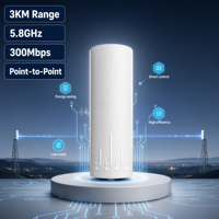 Pont sans fil extérieur longue portée 5,8 GHz 3 km 300 Mbps Point-à-point AP IP66 résistant aux intempéries 48 V PoE Antenne MIMO pour ascenseur