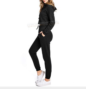 Sudadera con logotipo personalizado para mujer, 2 uds., para correr, pantalones cortos, conjunto de sudadera, chándal de algodón transpirable, ropa de calle - Product Image 5