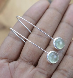 เครื่องประดับสำหรับผู้หญิงต่างหูเงินสไตล์โบโฮเครื่องประดับ925เงินสเตอร์ลิงต่างหูอัญมณีพรีไนต์ยอดนิยมทำด้วยมือของขวัญแห่งความรัก - Product Image 5