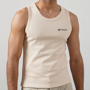 Débardeur élégant pour homme, écologique, respirant, col rond, matière extensible douce, coupe confortable, musculation, entraînement, course à pied, sport - Product Image 3
