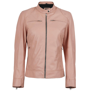 Customized Printing Regular Size Front Zipper Stand Collar <b>Long</b> Sleeve Breathable Casual Look Best <b>Leather</b> <b>jacket</b> For Women's - Product Image 1