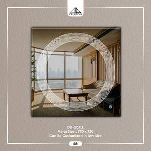 Sleek Laser design <b>LED</b> <b>mirror</b> <b>with</b> soft <b>lighting</b>, creating depth and a modern glow for any space - Product Image 6