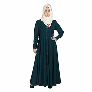 Solid Color Blank Long Sleeve <b>Islamic</b> Clothing Muslim Gown Women Abaya <b>Printed</b> Polyethersulfone Four Season Eid Wedding - Product Image 1
