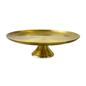 Occasional Celebration Cake Stand Gold Plated New Luxury looks Decorative brass gold Coated Single Cake Platter And Holder