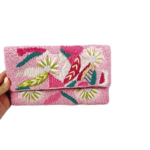 2025 tendencia colorida semilla cuentas fiesta embrague bordado bolso estilo bohemio bordado con cuentas embrague para mujer - Product Image 3