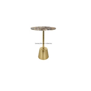 Mesa de centro de forma redonda de estilo moderno Soporte de marco de acabado de color dorado negro Restaurante Suministro de muebles de hotel Mesa potable - Product Image 6