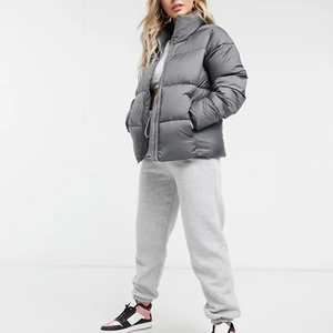 New Fashion Breathable Custom <b>Women's</b> Knitted Canvas Puffer Bubble Winter <b>Jacket</b> 2025 Solid Color <b>Zip</b>-<b>Up</b> - Product Image 6