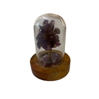 Vase en Améthyste Naturelle Polie Faite à la Main en Forme de Dôme avec Motif Floral Artisanal Chakra pour la Décoration Intérieure