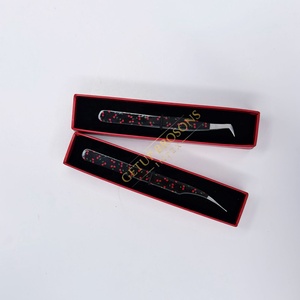 Pinzas de Extensión de Pestañas GETUP BROSONS IMPEX, Diseño Cherry, Acero Inoxidable con Recubrimiento de Papel, Aislamiento para Volumen Ruso, Herramientas de Belleza - Product Image 2