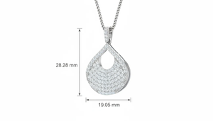 Pendentif moderne en diamant taillé brillant, or 18 carats, diamant naturel, 96 pierres, certifié IGI, bijoux fins de luxe tendance pour femmes - Product Image 2