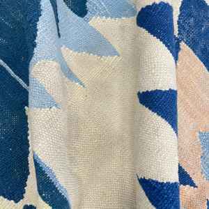 Alfombra Turca Vintage de 4.6x6.9 pies, Alfombra Azul con Diseño Floral de Lana - Product Image 5