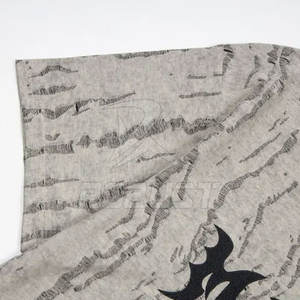 T-shirt pour homme personnalisé de haute qualité, 100% coton, lavage à l'acide, effet vieilli, broderie, respirant, séchage rapide, col rond, style vintage - Product Image 2