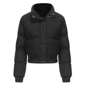 Chaqueta recortada de Invierno para mujer con abrigos cálidos de calidad acolchada con cremallera para prendas de vestir exteriores de hombre - Product Image 3