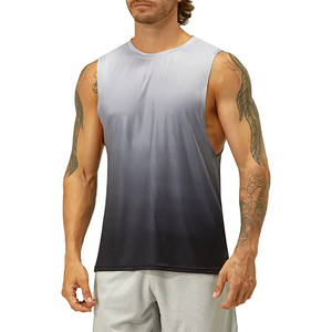 Sublimación personalizada Vintage Wash Acid Tank Top para hombres Impresión gráfica personalizada en 100% Poliéster O-cuello Streetwear - Product Image 2