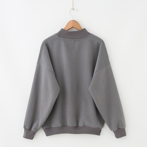 Jersey Mockneck Sudadera de mujer 100% Algodón French Terry Oversized Mock Neck Sudadera para mujer - Product Image 1