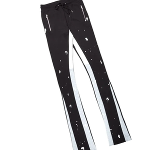 Pantalones de chándal personalizados de alta calidad, pantalones de chándal Acampanados para hombre, pantalones de chándal acampanados con pintura de grafiti de retazos para hombres - Product Image 3